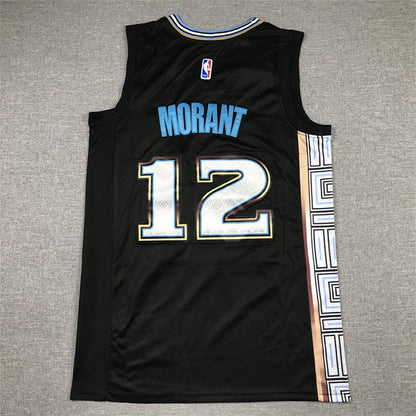 Ja Morant# 12 Memphis Grizzlies 2023 Black City Edition Swingman Embroidered Jersey