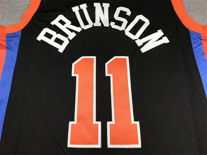 Jalen Brunson#11 New York Knicks Black City Edition Swingman Embroidered Jersey