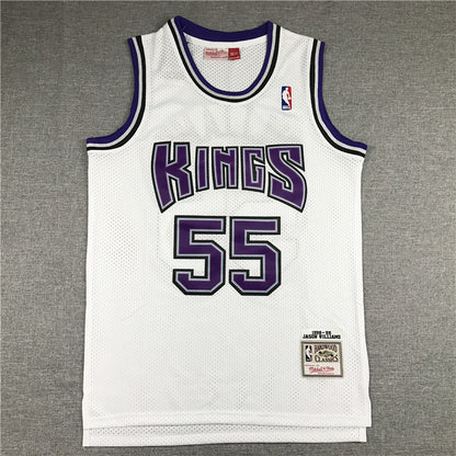 Jason Chandler Williams #55 Sacramento Kings 1998-99White Throwback Embroidered Jersey