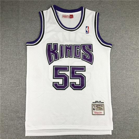 Jason Chandler Williams #55 Sacramento Kings 1998-99White Throwback Embroidered Jersey