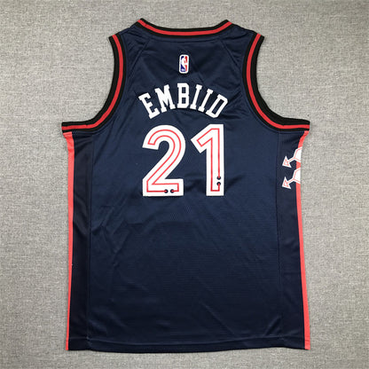 Youth Joel Embiid Philadelphia 76ers #21 City Edition Swingman Embroidered Jersey