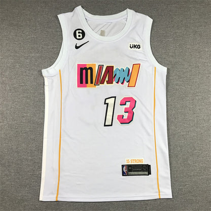 Bam Adebayo# 13 Miami Heat 2023 White City Edition Swingman Embroidered Jersey