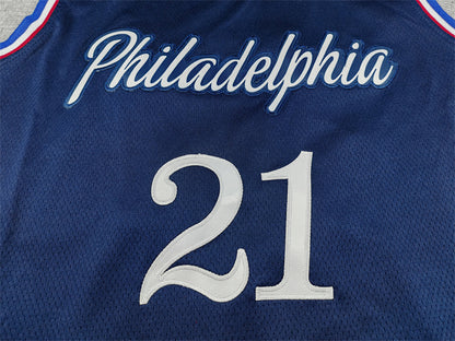 Joel Hans Embiid #21 Philadelphia 76ers Navy Blue  City Edition Swingman Embroidered Jersey