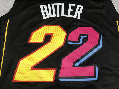 Jimmy Butler# 22 Miami Heat 2022 Black City Edition Swingman Embroidered Jersey