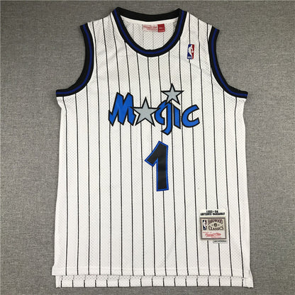 Anfernee Hardaway#1 Orlando Magic 1993-94 Hardaway White Edition  Embroidered Jersey