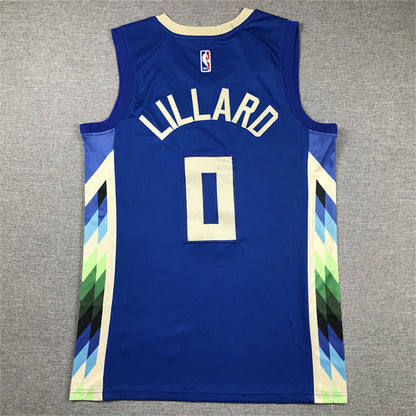 Damian Lillard# 0 Milwaukee Bucks City Edition Swingman Embroidered Jersey