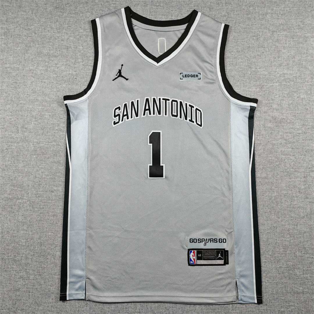 Victor Wembanyama #1 San Antonio Spurs Gray City Edition Swingman Embroidered Jersey