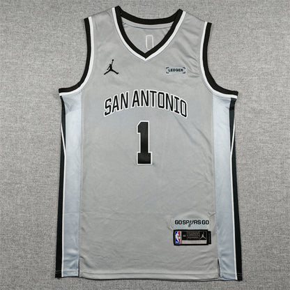 Victor Wembanyama #1 San Antonio Spurs Gray City Edition Swingman Embroidered Jersey