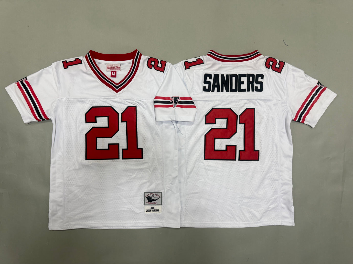 Youth Deion Sanders Atlanta Falcons #21 White Retro Jersey