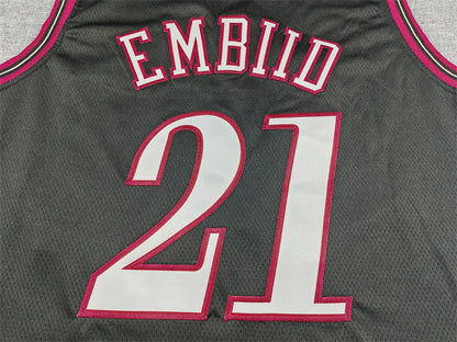 Joel Embiid #21 Philadelphia 76ers 2026 Black City Edition Swingman Embroidered Jersey
