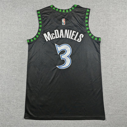Jaden McDaniels #3 Minnesota Timberwolves 2026 Black City Edition Swingman Embroidered Jersey