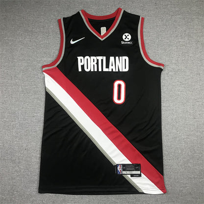 Damian Lillard #0 Portland Trail Blazers Black City Edition Swingman Embroidered Jersey