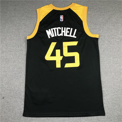 Utah Jazz Donovan Mitchell #45  Black City Edition Swingman Embroidered Jersey