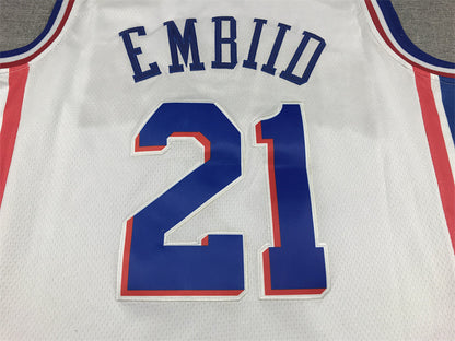 Joel Embiid #21 Philadelphia 76ers White City Edition Swingman Embroidered Jersey