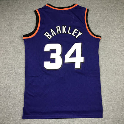 Charles Barkley #34 Phoenix Suns 1992-93 Purple Throwback Embroidered Jersey