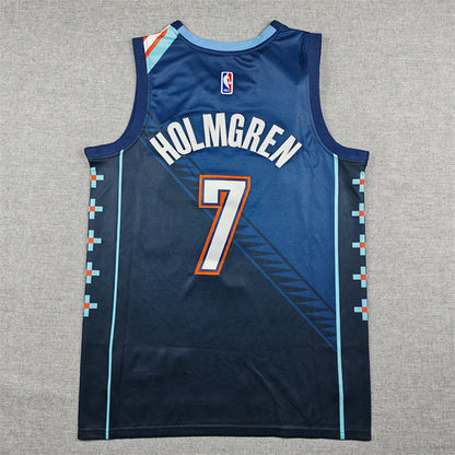 Chet Holmgren#7 Oklahoma City Thunder 2026 Blue City Edition Swingman Embroidered Jersey