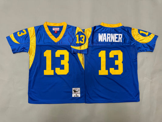 Youth Kurt Warner#13 Los Angeles Rams Vintage Throwback Jersey