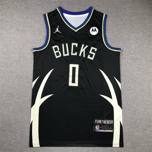 Damian Lillard# 0 Black Statement Edition  Embroidered Jersey