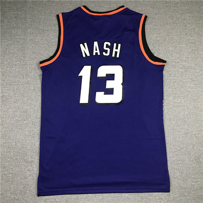 Steve Nash #13 Phoenix Suns 1996-97 Purple Throwback Embroidered Jersey