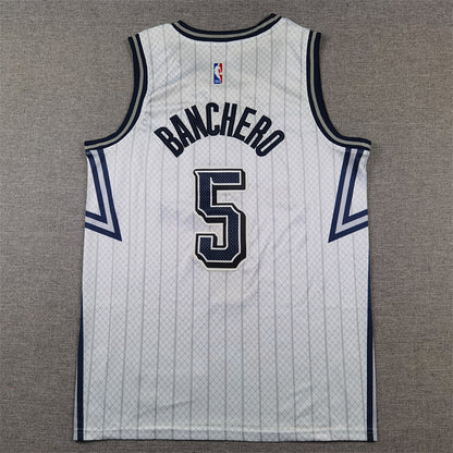 Paolo Napoleon James Banchero#5 Orlando Magic 2025 White City Edition Swingman Embroidered Jersey
