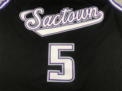 De’Aaron Fox #5 Sacramento Kings Black City Edition Swingman Embroidered Jersey