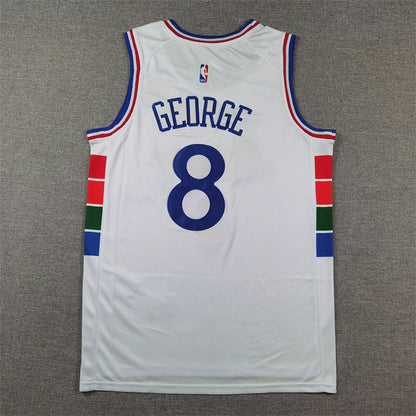 Paul George #8 Philadelphia 76ers White City Edition Swingman Embroidered Jersey