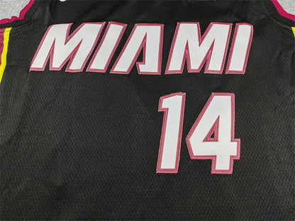 Tyler Herro# 14 Miami Heat White Black City Edition Swingman Embroidered Jersey