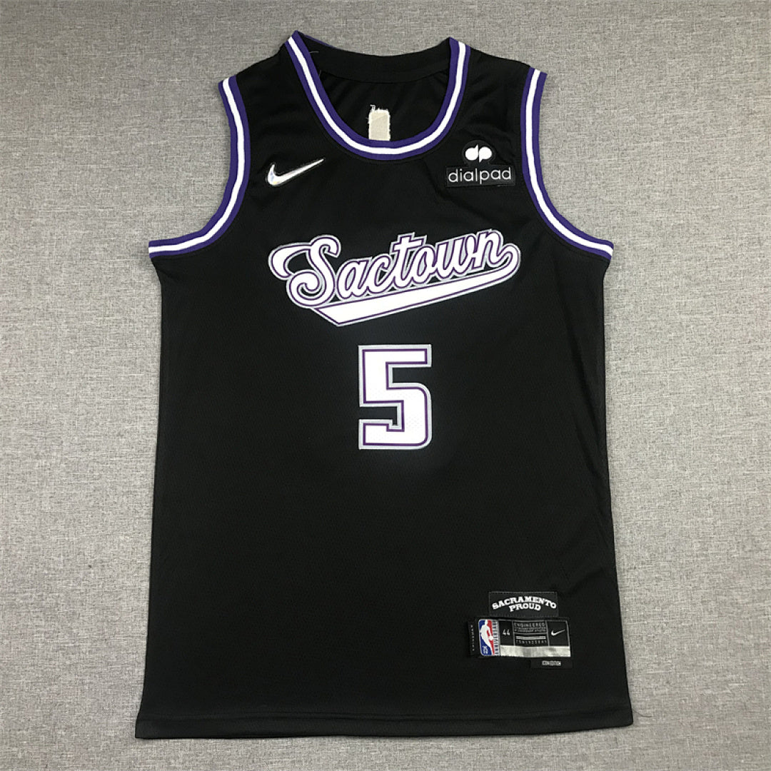 De'Aaron Fox #5 Sacramento Kings Black City Edition Swingman Embroidered Jersey