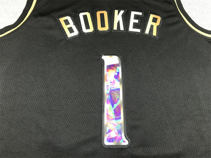 Devin Booker#1 Phoenix Suns Black & Gold City Edition Swingman Embroidered Jersey