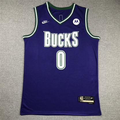Damian Lillard# 0 Milwaukee Bucks City Edition Swingman Embroidered Jersey