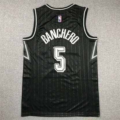 Paolo Banchero#5 Orlando Magic 2024 Black City Edition Swingman Embroidered Jersey