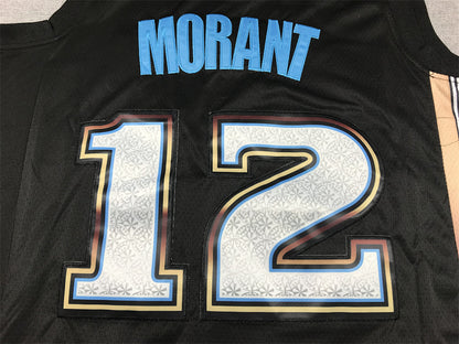 Ja Morant# 12 Memphis Grizzlies 2023 Black City Edition Swingman Embroidered Jersey