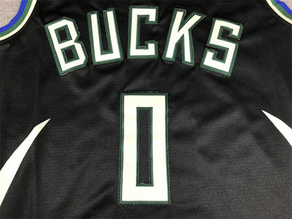Damian Lillard# 0 Black Statement Edition  Embroidered Jersey