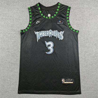 Jaden McDaniels #3 Minnesota Timberwolves 2026 Black City Edition Swingman Embroidered Jersey