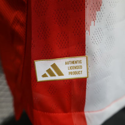 2025-26 Bayern Munich Home Long Sleeve Player Version Jersey - Men's