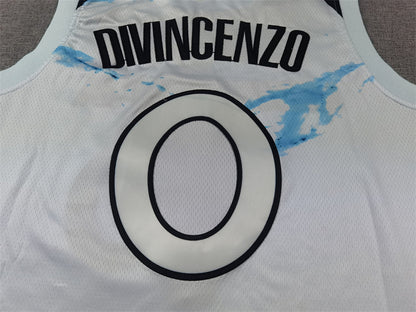Donte DiVincenzo #0 Minnesota Timberwolves 2025 White City Edition Swingman Embroidered Jersey
