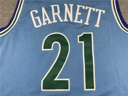 Kevin Garnett #21 Minnesota Timberwolves  1995-96 Throwback Embroidered Jersey