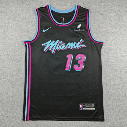 Bam Adebayo# 13 Miami Heat Black City Edition Swingman Embroidered Jersey