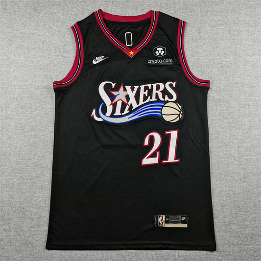 Joel Embiid #21 Philadelphia 76ers 2026 Black City Edition Swingman Embroidered Jersey