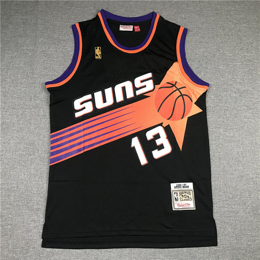 Steve Nash #13 Phoenix Suns 1996-97 Black Throwback Embroidered Jersey