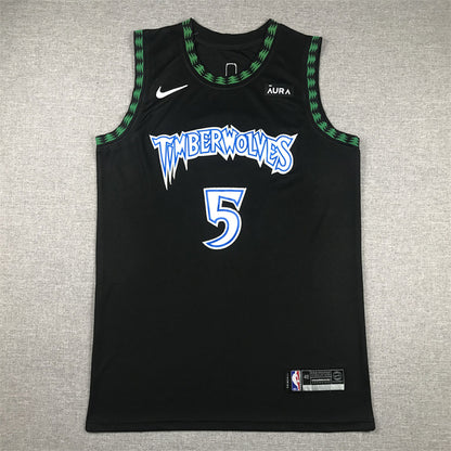 Anthony Edwards #5 Minnesota Timberwolves Black City Edition Swingman Embroidered Jersey