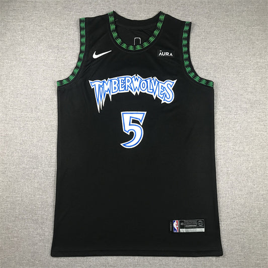 Anthony Edwards #5 Minnesota Timberwolves Black City Edition Swingman Embroidered Jersey