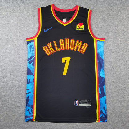 Chet Holmgren#7 Oklahoma City Thunder 2025 Black City Edition Swingman Embroidered Jersey