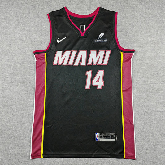 Tyler Herro# 14 Miami Heat White Black City Edition Swingman Embroidered Jersey