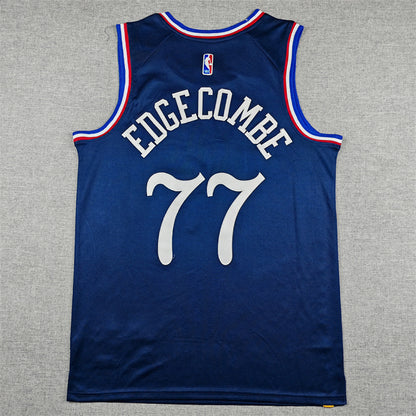 V. J. Edgecombe #77 Philadelphia 76ers Navy Blue City Edition Swingman Embroidered Jersey
