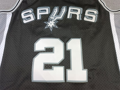 Tim Duncan #21 San Antonio Spurs Black 1998-99 Throwback Embroidered Jersey