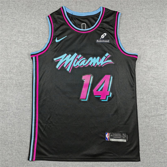 Tyler Herro# 14 Miami Heat Black City Edition Swingman Embroidered Jersey