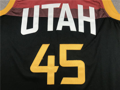 Utah Jazz Donovan Mitchell #45  Black City Edition Swingman Embroidered Jersey