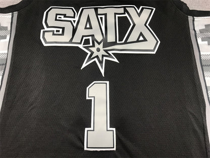 Victor Wembanyama #1  Black 2023 Statement Edition  Embroidered Jersey