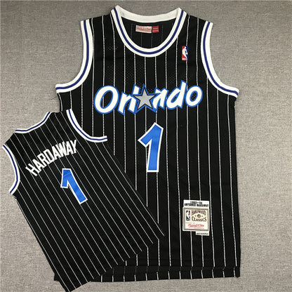 Anfernee  Hardaway#1 Orlando Magic 1993-94 Hardaway Black Edition  Embroidered Jersey